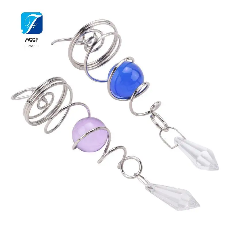 A55F-2 Piece Ball Spiral Tail Decorative Wind Spinner Stabilizer Wind Chimes Hanging Pendant For Garden Decorations
