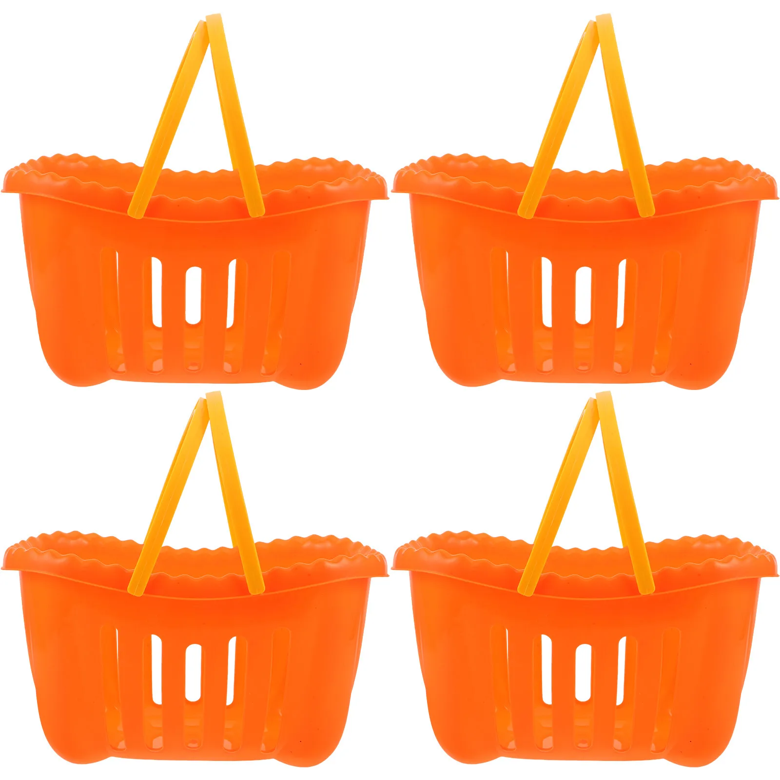 

Набор из 4 маленьких пластиковых корзинок для ролевых игр в магазине для дошкольников и детского сада, разноцветные корзины для игрушечных продуктов