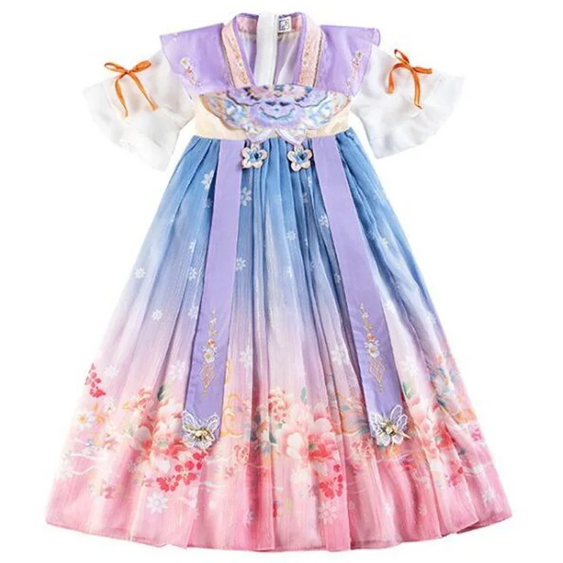 Chinese Hanfu Spring/Summer Thin Girl\'s Retro Dress