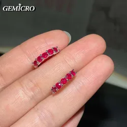 Gemicro New Arrival Design Natural Ruby of 3*3mm Earrings studs for Ladies Party Jewelry 925 Sterling Silver High-end Jewelry