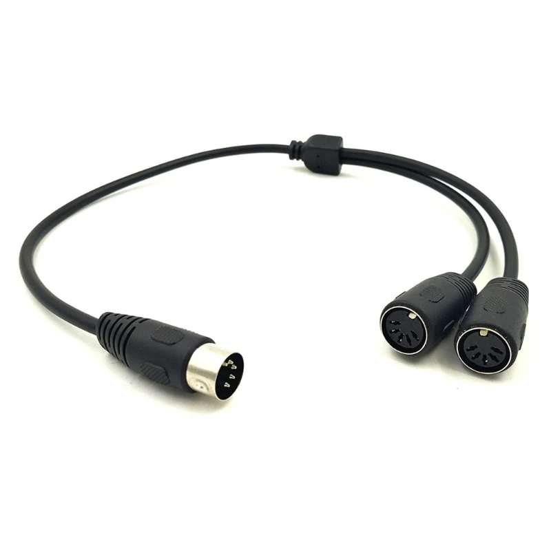 50 cm MIDI DIN 5Pin Y Splitter Adapterkabel, Stecker auf Doppel DIN-5 Buchse Verlängerung Audiokabel Linie für MIDI-Tastaturen – Detail 5