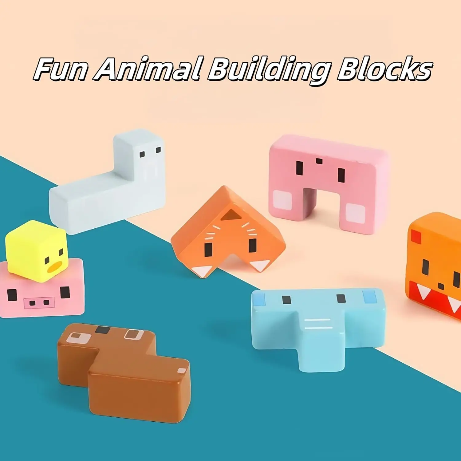 Giocattoli Montessori per ragazzi e ragazze di 3 4 5 anni, giocattoli per bambini di età 3-6, confezione da 25 giochi di equilibrio animale in legno, blocchi di smistamento e impilamento