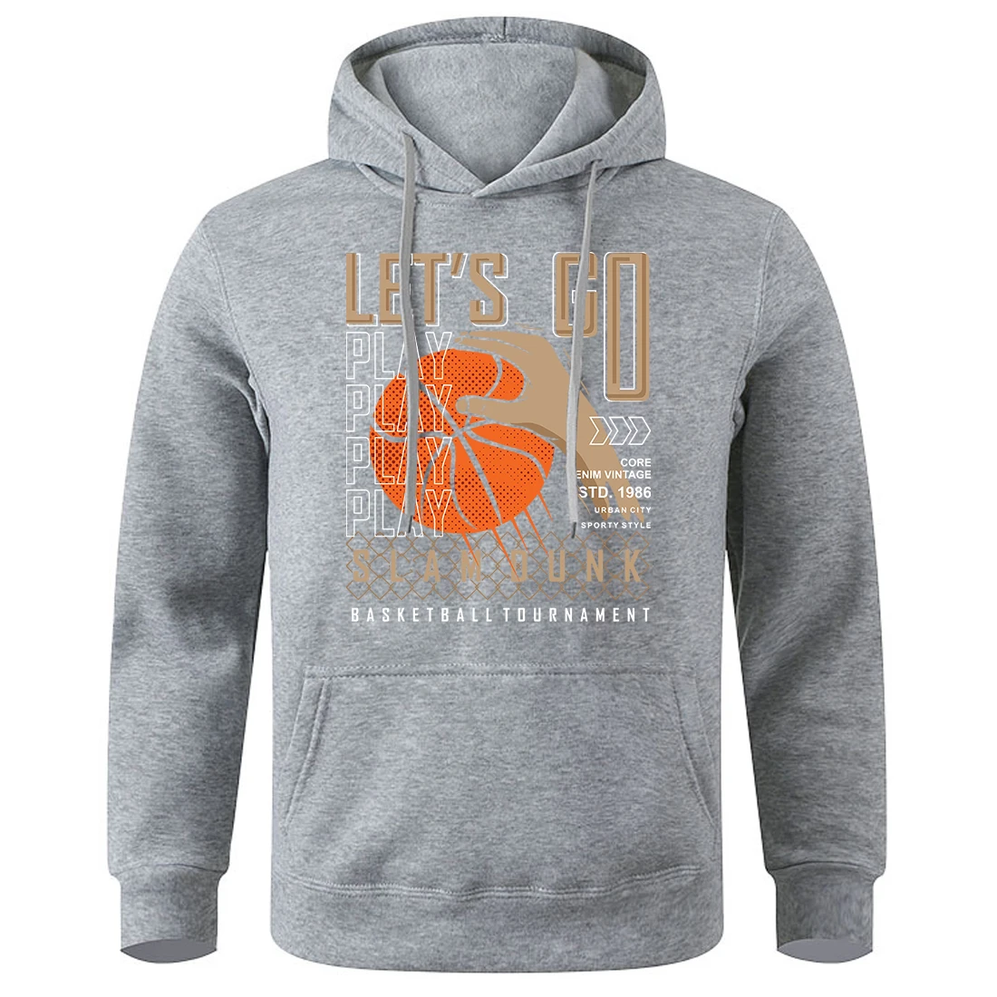 Let'S Go Play Streetwear Basketball Tournament Man Hoody Novelty Fleece Hoodie Fashion Classic Tracksuit Loose Oversized Hoodies