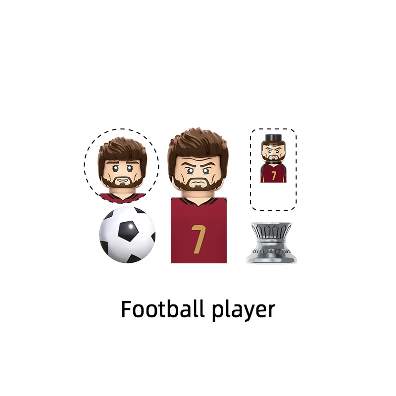 The Famous Football player Star Number 7 8 10 4 9 18 Model Blocks MOC Bricks Set Gifts Toys For Children TV6507