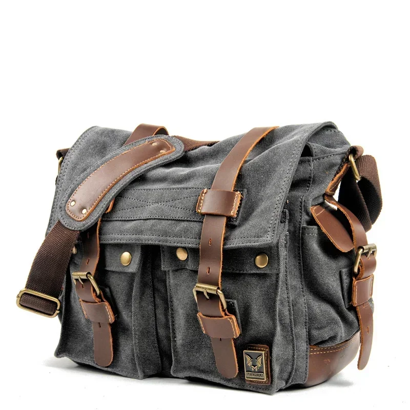 Canvas Leather Men Messenger Bags I AM LEGEND Will Smith Big Satchel Shoulder Bag Male Laptop Briefcase Travel Handbag