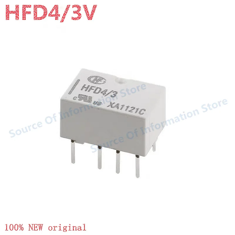 

10Pcs HFD4/3 Signal Relay 3VDC 8Pin/DIP 2A for Electronics Market