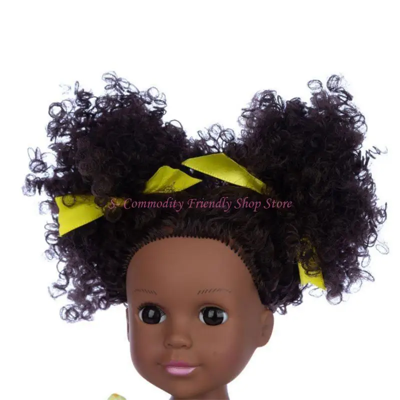 

85AE 14-дюймовая виниловая детская интерактивная игрушка Black Girl для куклы всего тела, новогодняя игрушка