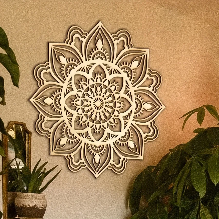 【2D Flat】Moroccan Mandala Metal Wall Art – Bohemian Ethnic Decor for Living Room – Exotic Wall Hanging Art