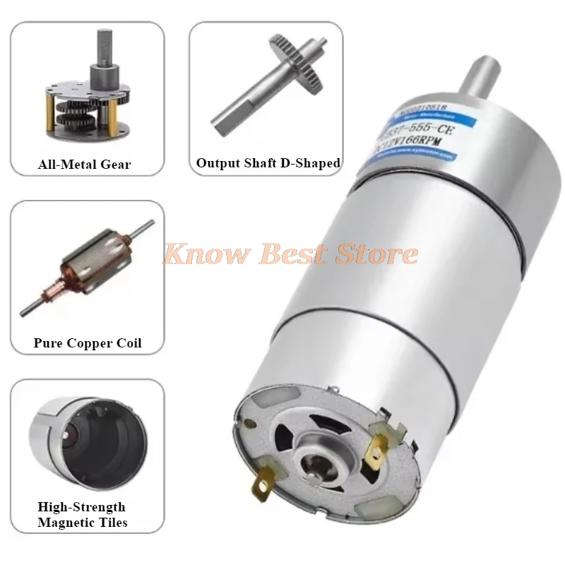 1PCS JGB37-555 Micro DC speed motor Motor 12V24V gear Low speed motor can rotate forward and backward
