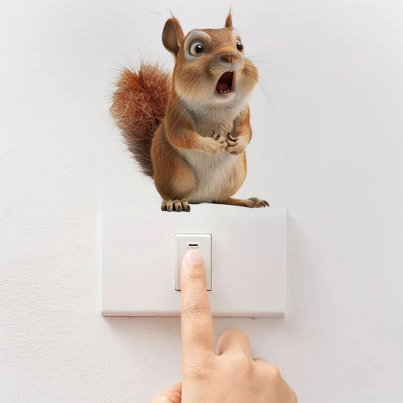 1pc Funny Squirrel Sticker, Water-proof Home Wall Decal, Used for Wall, Bathroom, Cabinet, Door,Toilet, Car, Laptop