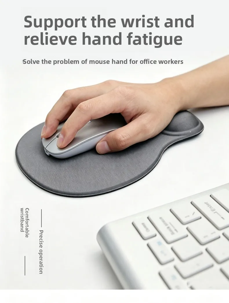 Selbstreinigende Leder-Handgelenkauflage Mauspad Ergonomische Schreibtischunterlage für Büro und Gaming 5 Farben Quadratische und Runde Optionen – Detail 5