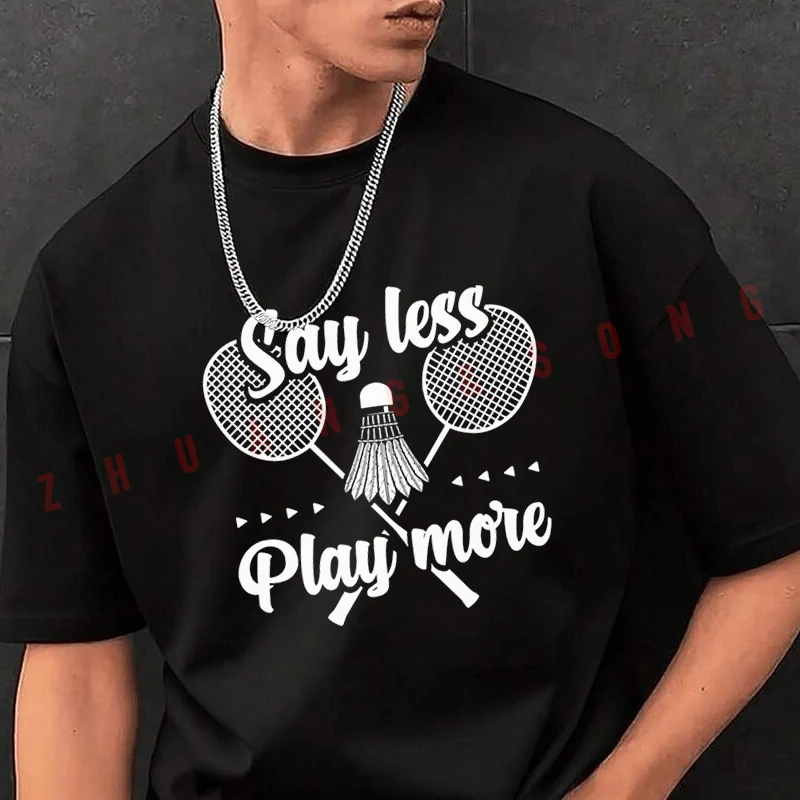 

Мужская футболка с графическим принтом, подарок для бадминтониста, модная повседневная футболка в уличном стиле для путешествий и спорта