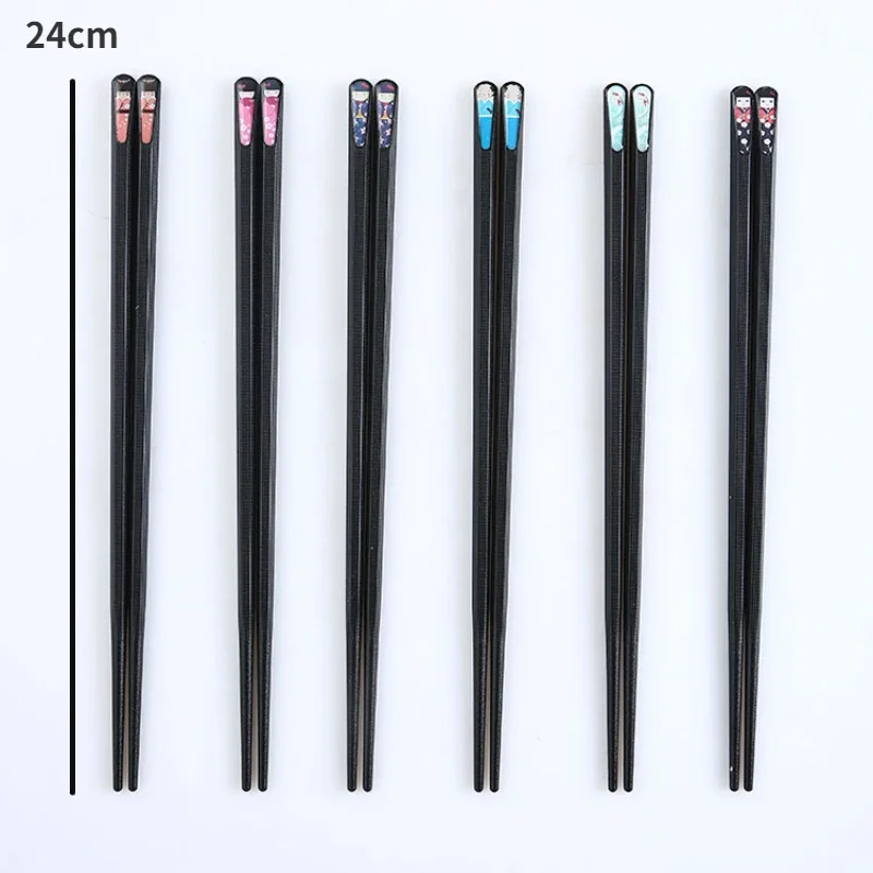 Black Alloy Chopsticks Set 10 Pairs Japanese Sushi Chopsticks Restaurant Tableware Accessories Anti-mold and Antibacterial