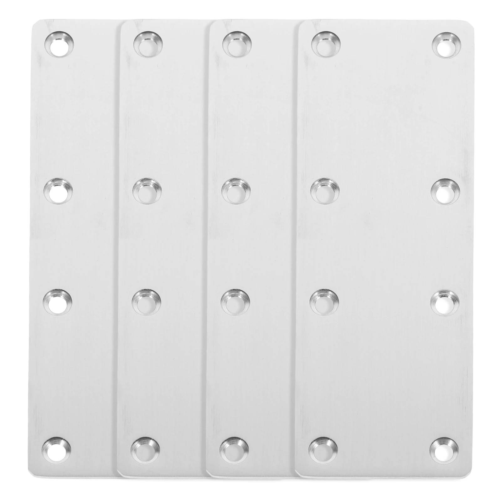 

4Pcs Stainless Steel Flat Straight Support Brackets for Wood Furniture Repair Metal Braces Flat Corner Plates Metal Plate