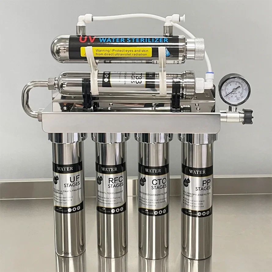 Filtro de agua purificador de agua potable directo UV, ultrafiltración de agua suave de carbón activado para cocina doméstica de 6 etapas