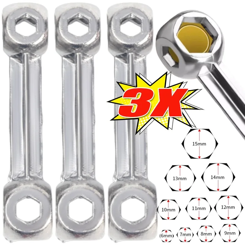 Car Bicycle Hexagonal Sleeve Bone Shaped Wrench Metal Hexagonal Screw Installation Disassembly Tool MultiPurpose Tools