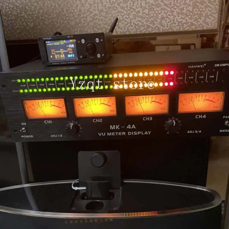 Audio VU meter pointer Music level meter Large blue display High-end with power amplifier DB meter MK-4 MC-II
