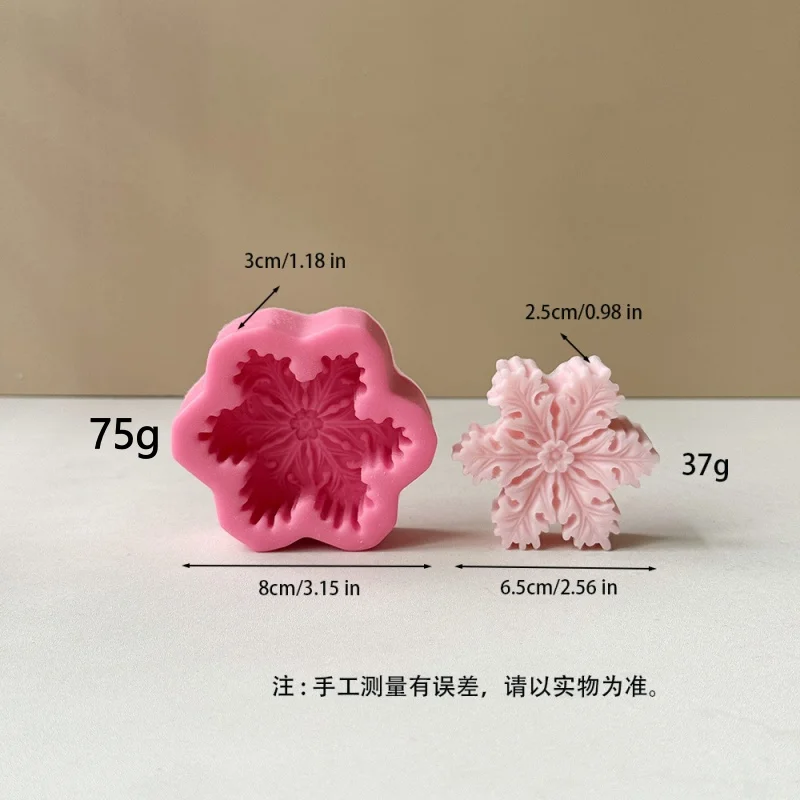 Christmas Snowflake Silicone Candle Mold Soap DIY Aromatherapy Plaster Candle Decorating Mould Candy Chocolate Making Tool Decor