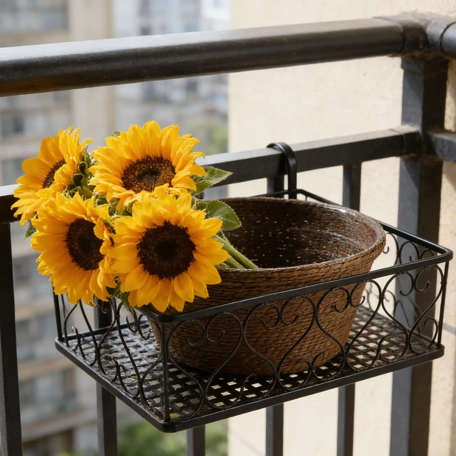 Woven Flower Basket Paper Rope Rustic Planter Basket for Yard Garden Patio