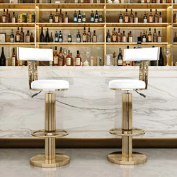 Taburetes de Bar, silla de Bar giratoria ajustable en altura, acero inoxidable, mostrador de cocina, taburetes Golder, escritorio de comedor, sillas altas