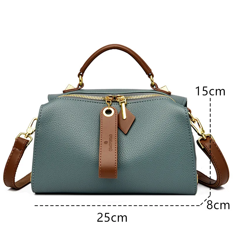 High Quality Solid Color Leather Shoulder Crossbody Bag For Women 2024 Luxury Women\'s Handbag Designer Female Messenger Tote Sac