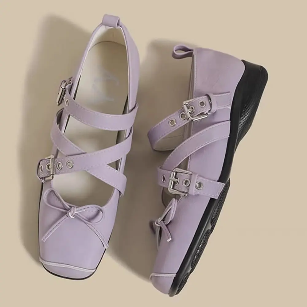 Scarpe da donna Nuova Primavera Punta quadrata One-line Fibbia Fibbia Decorazione Scarpe da donna Outdoor Pendolarismo quotidiano Zapatos De Mujer