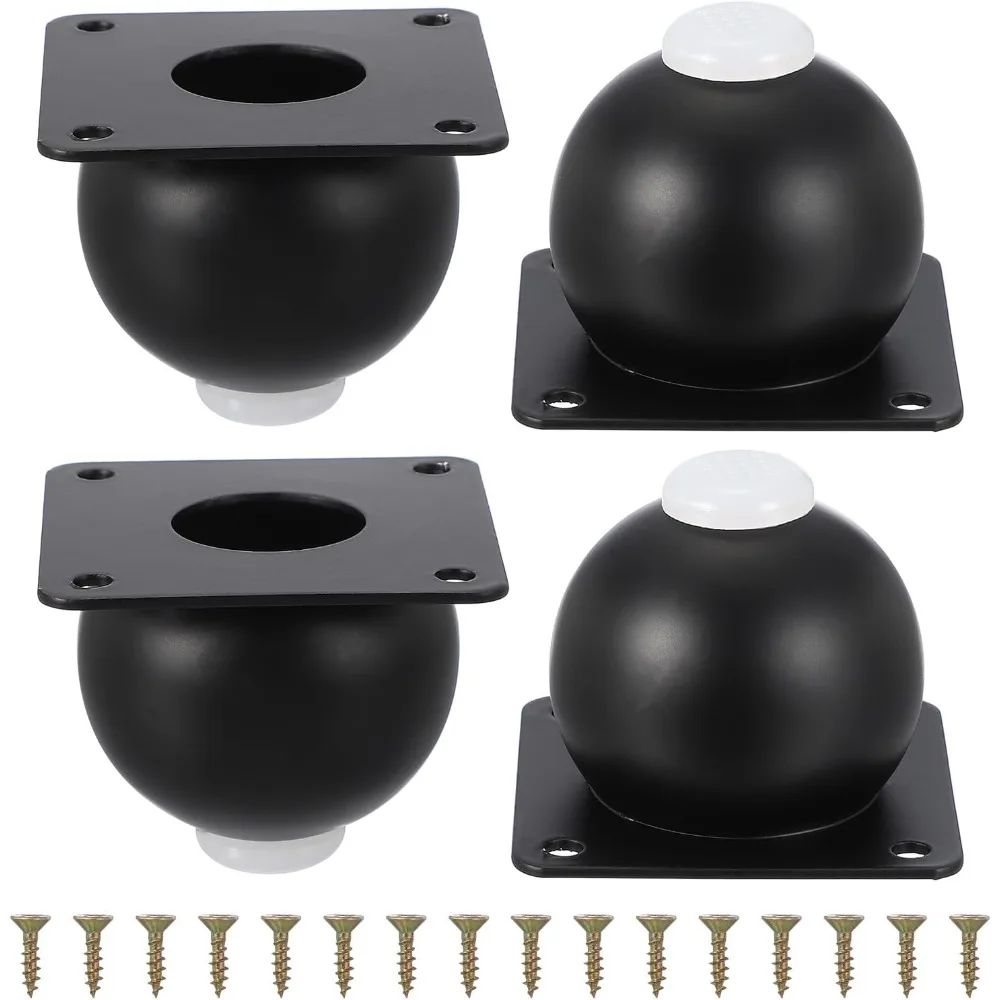 

Legs for Furniture Set of 4, Heavy Duty Metal Sphere Furniture Feet with Rubber Pads for Dresser, Sofa, Tables, Bed and C