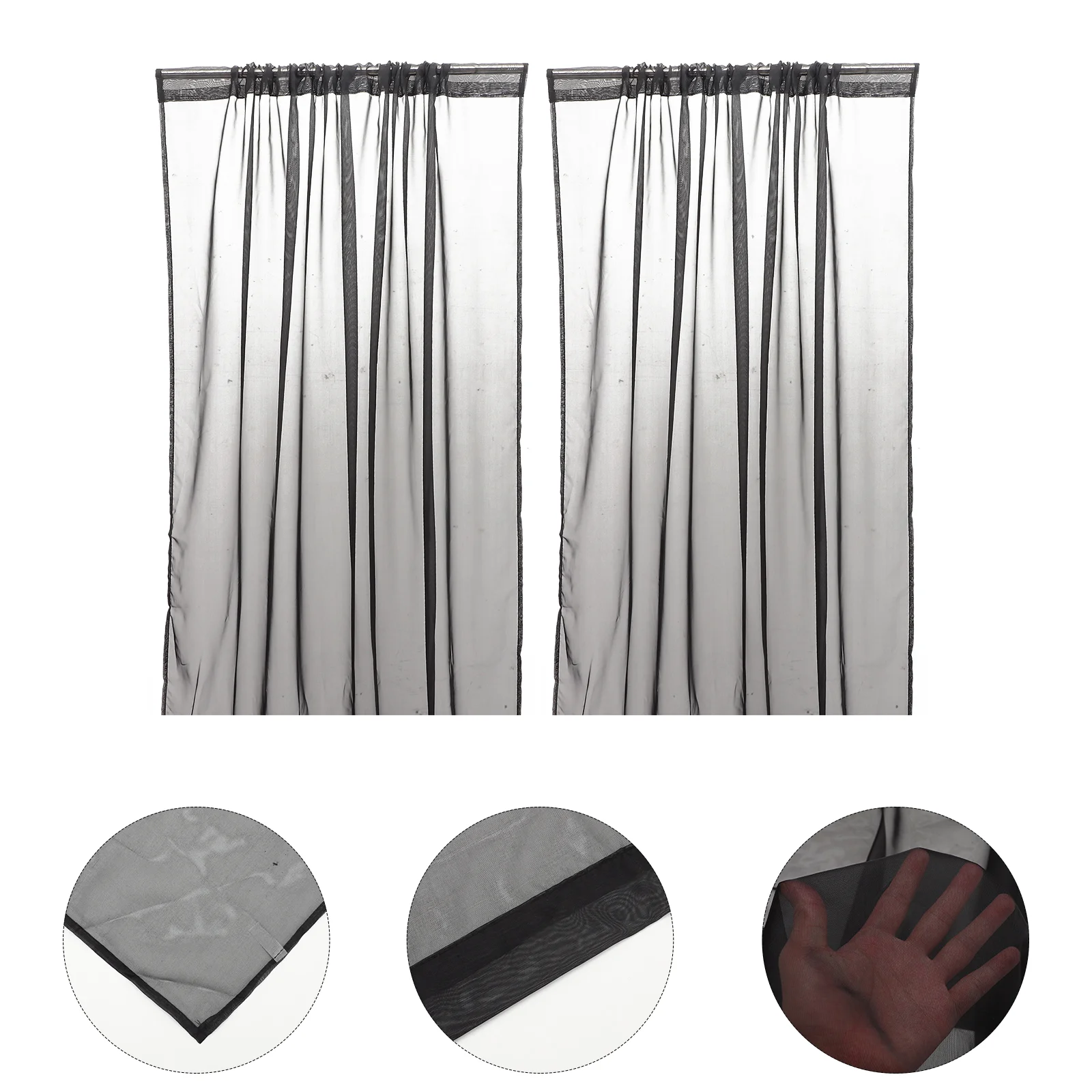 2Pcs Delicate Window Curtain Bedroom Curtain Drape Curtain Balcony Accessory for Home drapery curtains