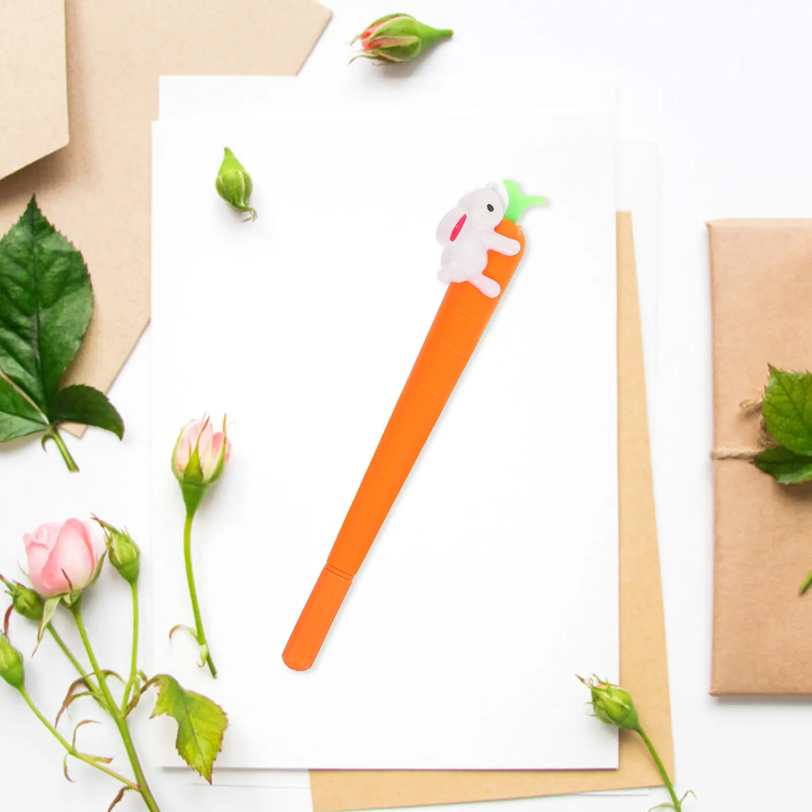 

15Pcs Cartoon Gel Ink Pens Carrot Rabbit Pattern 0.5mm Smooth Writing Novelty Student Pens Gel Ink Pen 0.5mm Pen