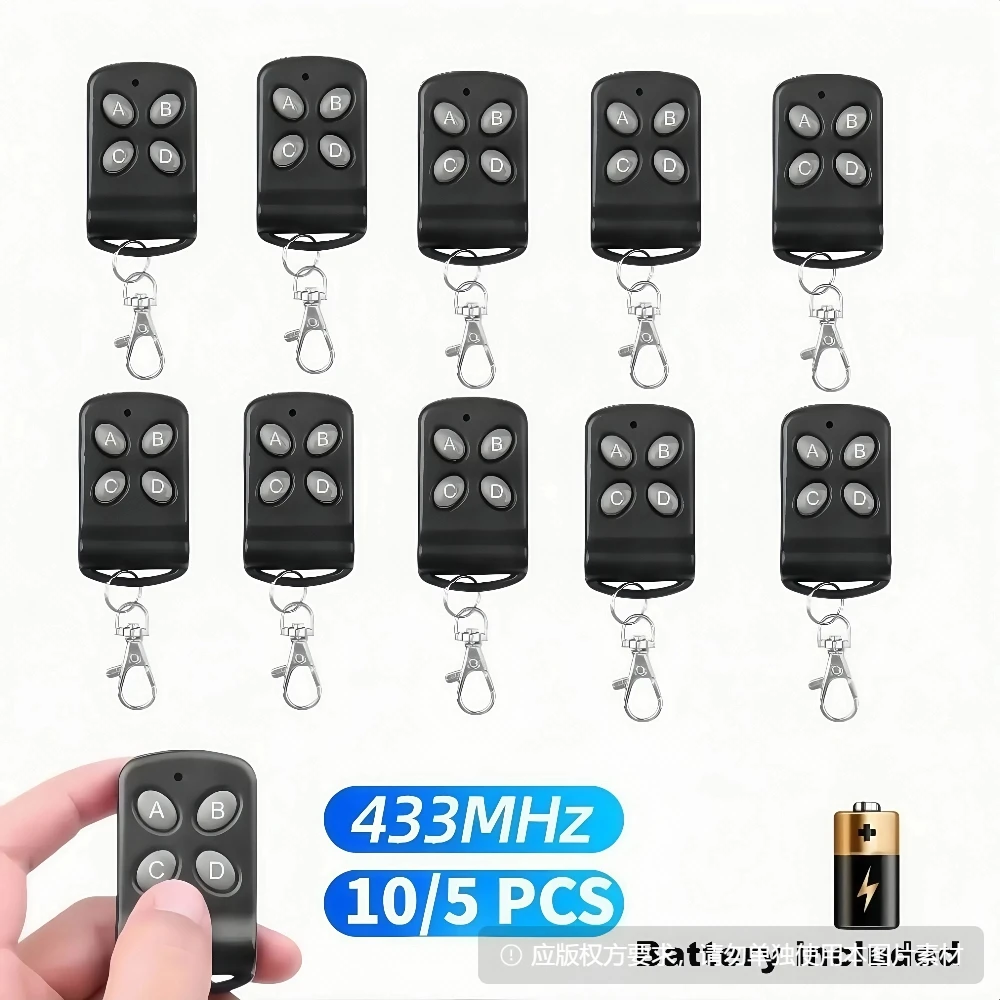 

10/5PCS 433MHz Duplicator Wireless Cloning Remote Control 4CH Electric Copy Controller RF Wireless Transmitter for Garage Door