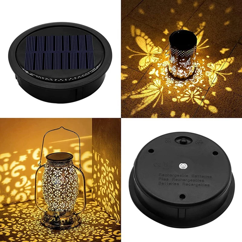 3 Pack Big Solar Light Replacement Top For Outdoor Hanging Lanterns, More Powerful More Energy Efficient