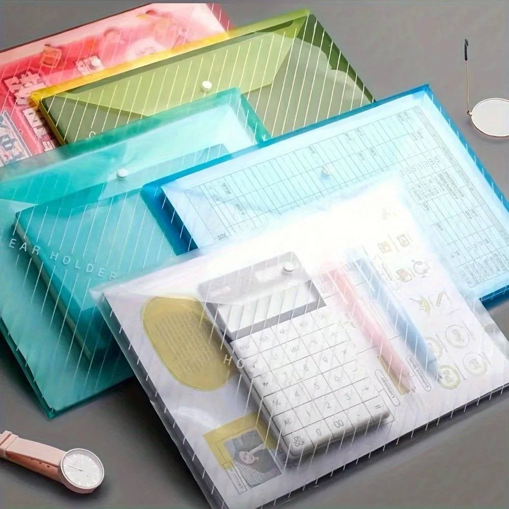 

Set of 20 A4 File Folders with Snap Buttons , Ideal for Storing Exam Papers, School Materials, And Organizing Office Documents