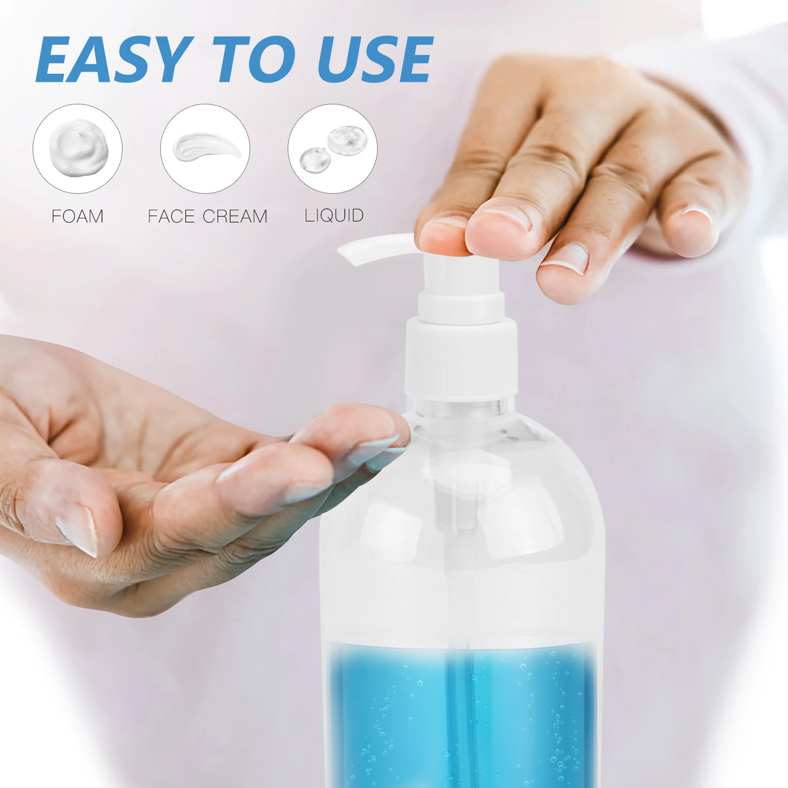 

5 Pcs Hand Bottle Lotion Container Empty Shampoo Toiletries Bootle Soap