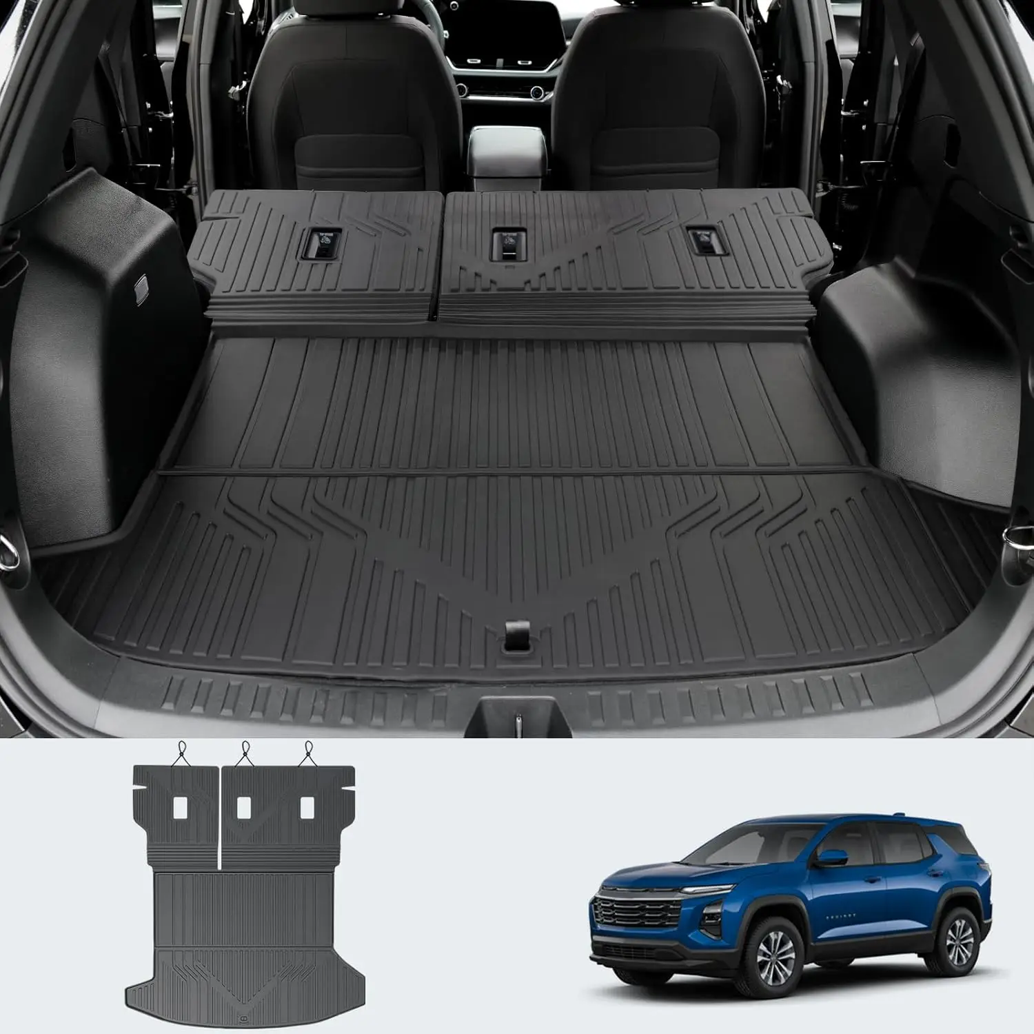 

Cargo Liner and Backrest Mat for 2025 2026 Chevy Equinox Gas & GMC Terrain, All Weather TPE Trunk Mat Back Seat Cover