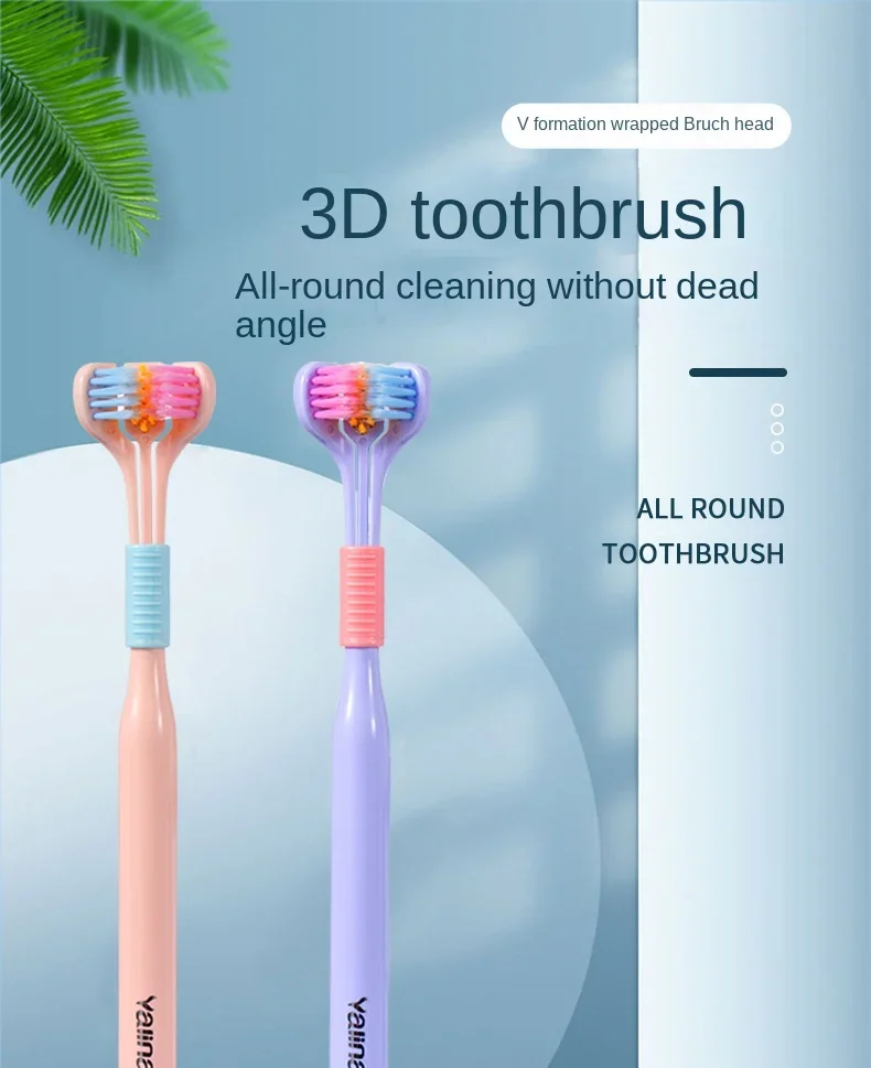 Oral Care Safety Teeth Brush Oral Health CleanerThree Sided Soft Hair Tooth Toothbrush Ultra Fine Soft Bristle Adult Toothbrush