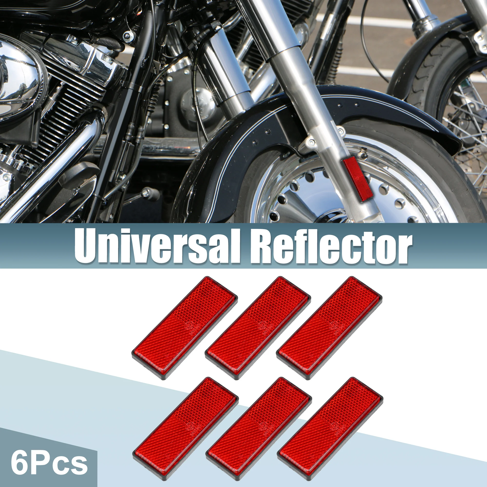 

UXCELL Rectangular Stick-on Safety Spoke Reflective Sticker Self Adhesive Reflector for Gate Posts Cars Trailer Motorcycle