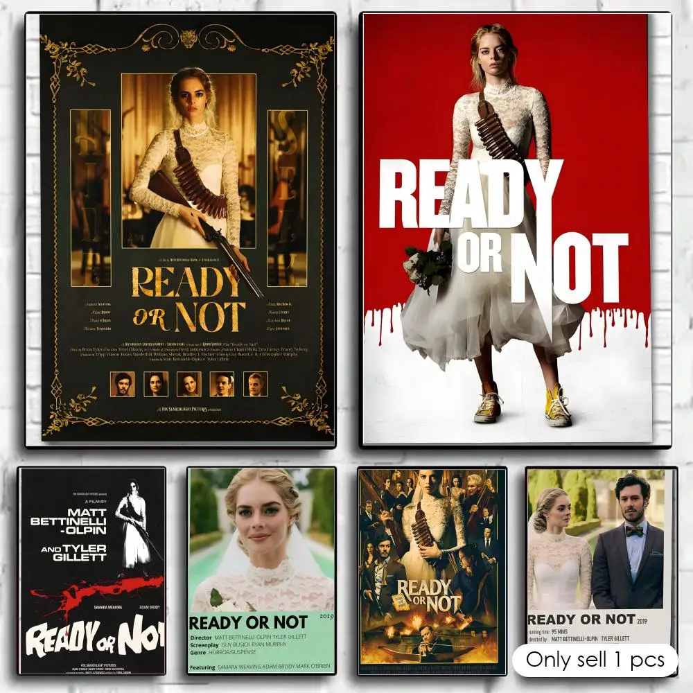 Poster Art poster movie mural family childrens room wall decoration print Gift Horror Comedy Movies Ready Or Not-A