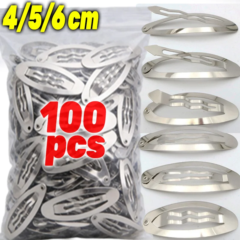 10/100Pcs Oval Metal Hair Clip for Women Oval Shape Basic Simple Bangs Side Barrettes DIY Hair Style Tools Hairpins Accessories