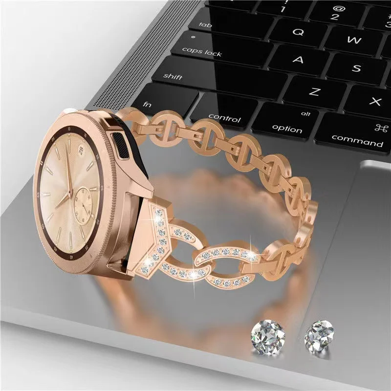 20/22mm Metal Diamond Strap for Samsung Galaxy 7 6 5 4 40mm 44mm Bracelet Wristband for Huawei 5/GT6-5-4-3 46mm Aamzfit Bip 6/5