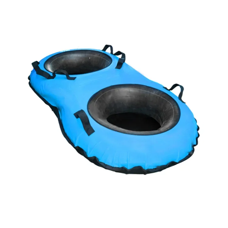 

Inflatable Plastic Snow Tube Double Rider Durable Nylon Top Snow Tube For Sledding