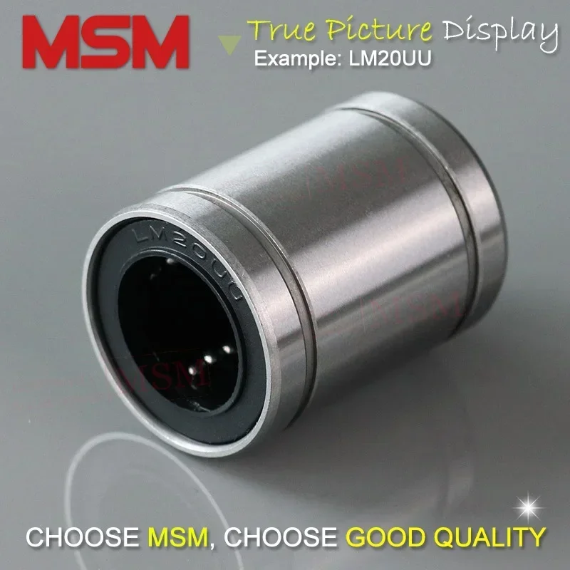10pcs MSM Linear Bearings LM3 LM4 LM5UU LM6UU LM8UU LM8SUU LM10UU LM12UU LM13UU LM16UU LM20UU Shaft Bushing 8mm 3D Printer Parts