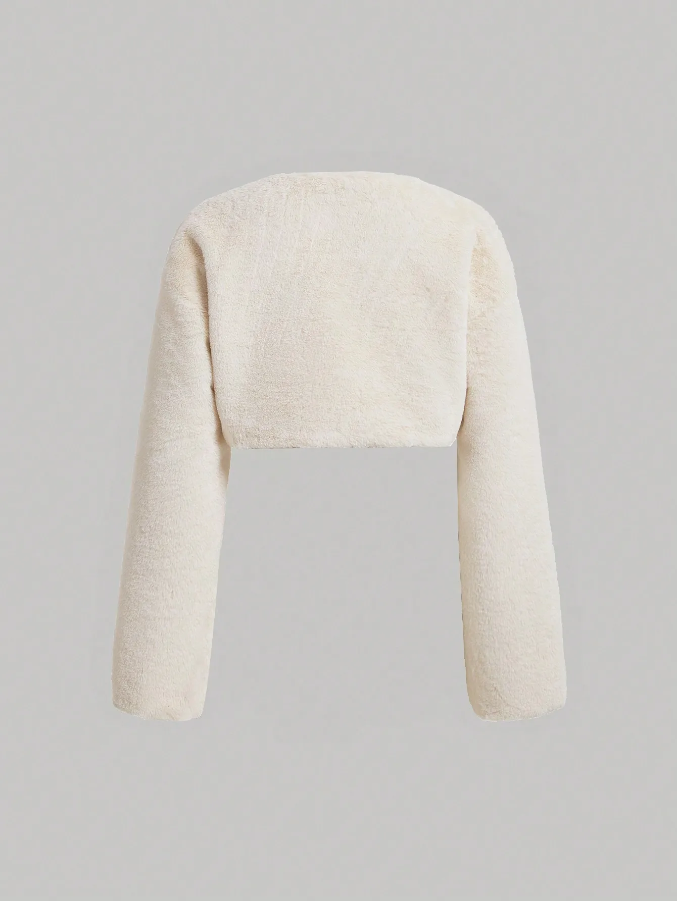 Women's Plush Open Front Short Jacket for Fall Winter Cozy Warm Style