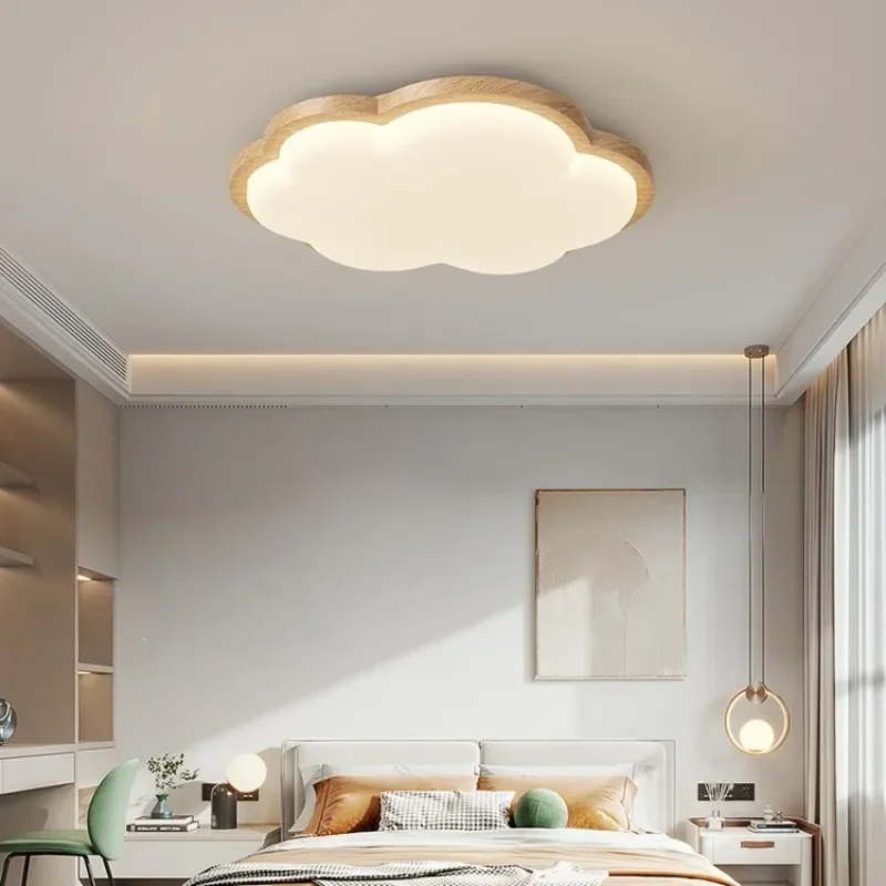Full Spectrum Eye Care Ceiling Lamp Retro Cloud Design Warm Light for Kids Room Master Bedroom New Chinese Style Decor
