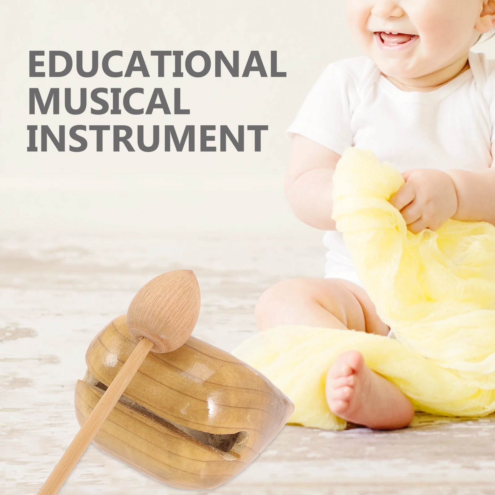 

1Set Natural Wooden Knockerstick Kit Childrens Enlightenment Educational Instrument Clear Voice Durable Practical