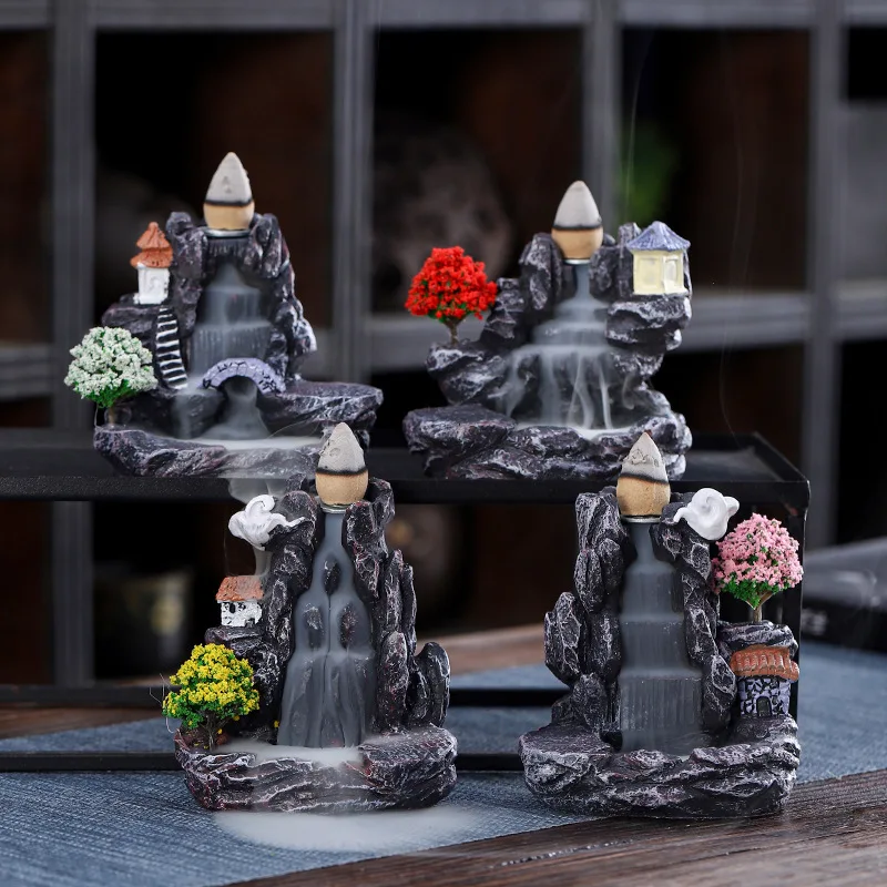 Backflow incense burner creative for home resin aromatherapy burner ornamental smoke sandalwood incense burner