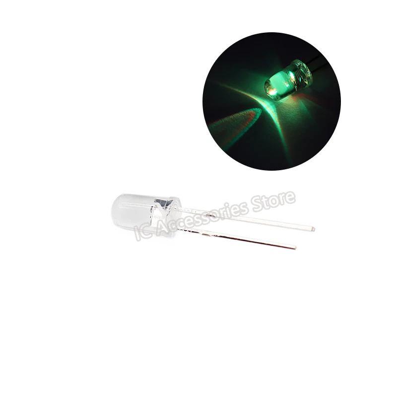 50pcs 5MM red green blue RGB led diode colorful slow flash alternate flash LED automatic flashing light