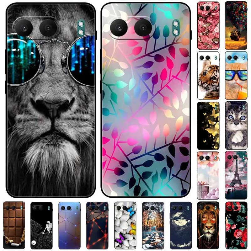 غطاء خلفي من السيليكون الناعم لـ oneplus nord 2/nord 3/nord 4 ، حافظة بتصميم القط والأسد #1