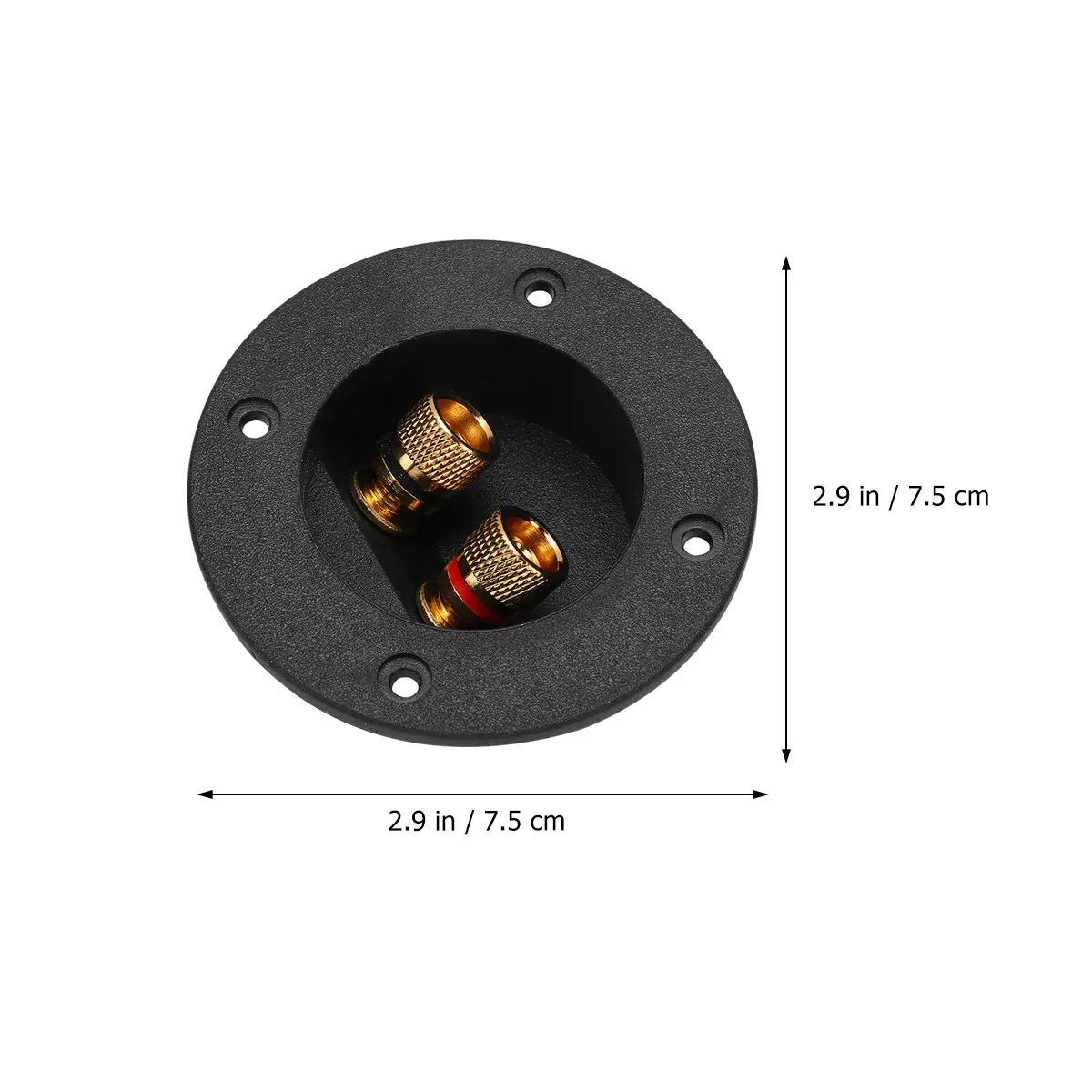 Gold-Plated Speaker Terminal Cups – 2-Pack Plastic Screw-Locking Binding Posts for Speaker Boxes & Subwoofers