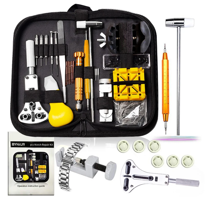 158PCS Watch Repair Tool Kit Moving Parts Bottle Opener Assembly Rear Shell Repair Set Pressing Tool