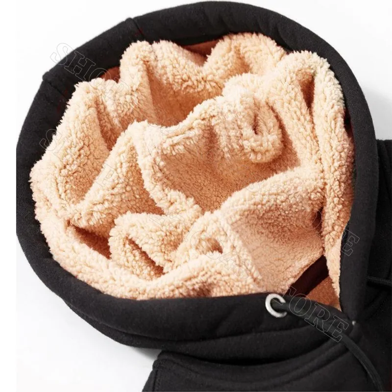 Snoopy Adult Hooded Sweatshirt Women Men Winter Fleece Thickened Clothes Winterize Warm Cartoon Character Print Streetwear Gifts